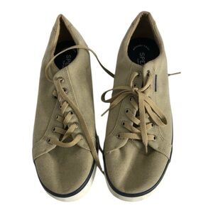 Sperry Men’s Beige Mainsail LTT Canvas Sneakers in Size 11 1/2
